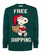 MC2 Saint Barth Green Sweater Heron With Snoopy Jacquard | Snoopy Peanuts® Special Edition