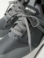 TOM FORD - Jago Neoprene, Mesh, Nylon and Leather Sneakers - Gray