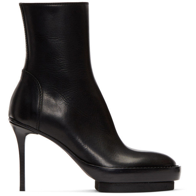 Ann Demeulemeester Black Platform Ankle Boots Ann Demeulemeester