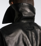 Balenciaga Belted cropped leather jacket