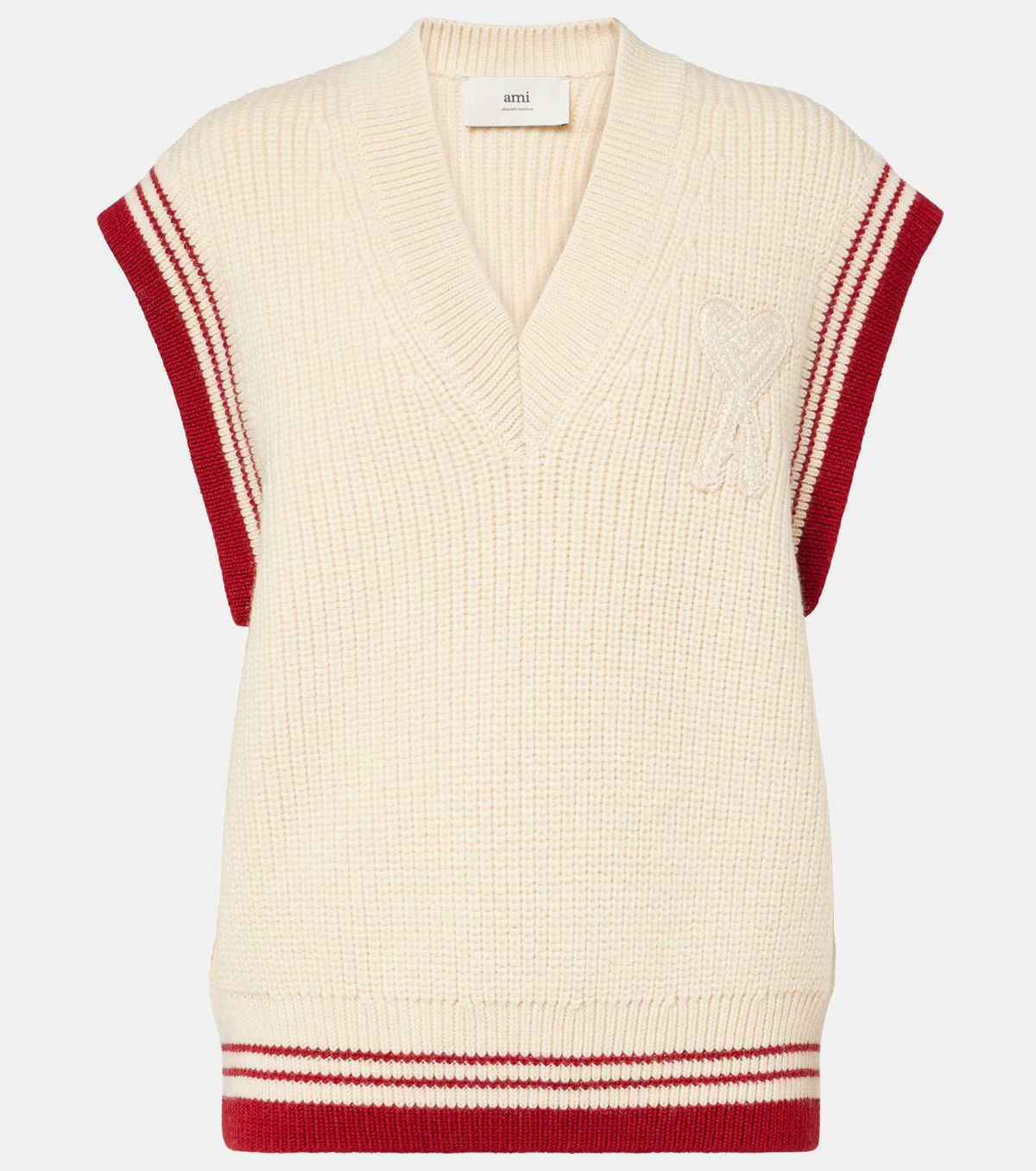 Ami Paris Ami De Cœur ribbed-knit virgin wool vest