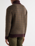 Loro Piana - Dolcevita Houndstooth Cashmere and Silk-Blend Rollneck Sweater - Brown