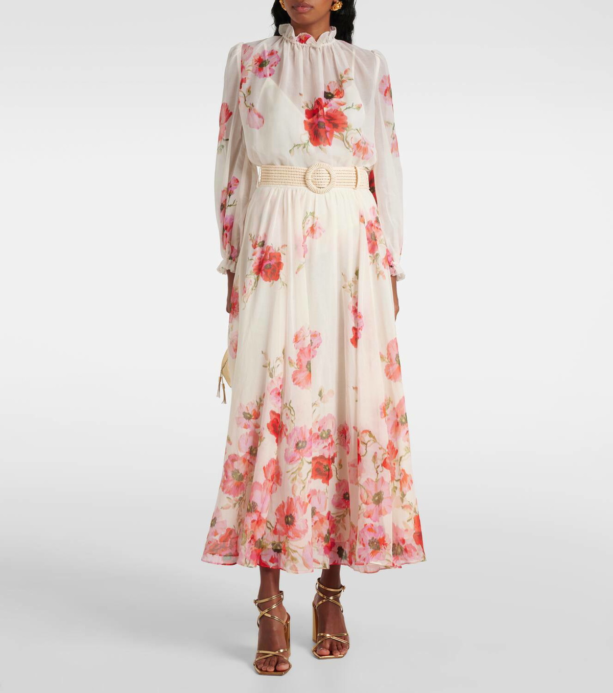 【Zimmermann】LIGHTBURST MAXI SKIRT フローラル マキシ Zimmermann Lightburst floral cotton and silk maxi skirt