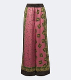 Alémais Lacey printed silk twill palazzo pants