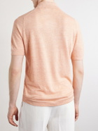 Brunello Cucinelli - Linen and Cotton-Blend Polo Shirt - Orange
