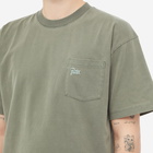 Patta Men's Basic Washed Pocket T-Shirt in Beetle