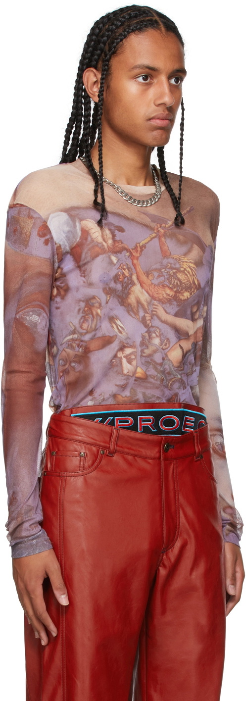 Y/Project Purple Mesh Nostalgia Long Sleeve T-Shirt Y/Project