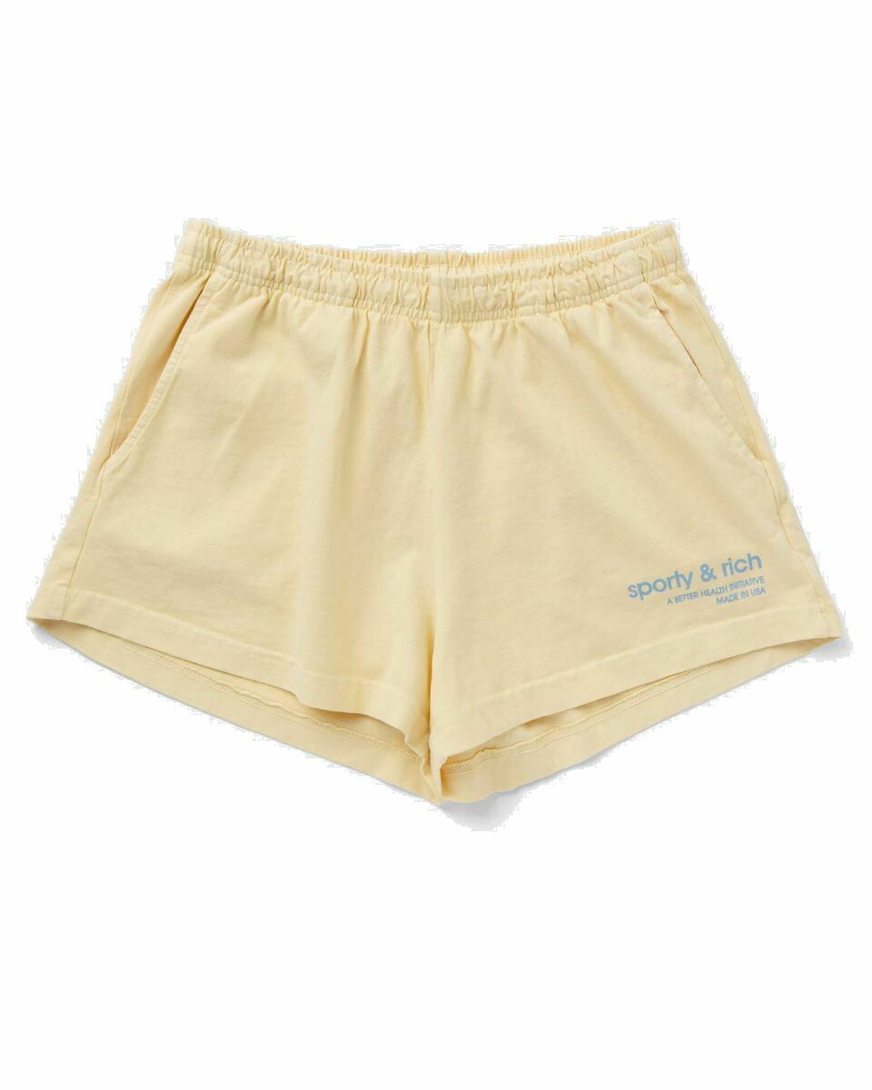 Photo: Sporty & Rich Usa Health Club Disco Shorts Yellow - Womens - Sport & Team Shorts