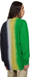 sacai Green & Navy Tie-Dye Sweatshirt