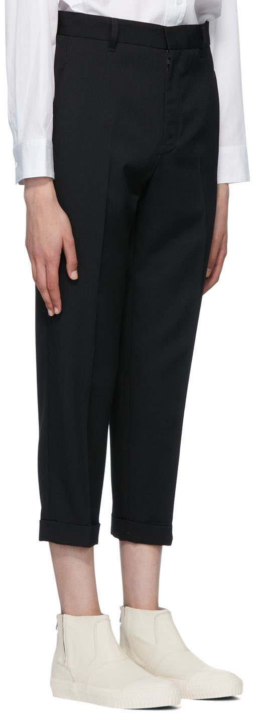 Regulation Yohji Yamamoto Black Tuck Trousers