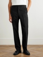 Saman Amel - Straight-Leg Cotton-Blend Trousers - Black