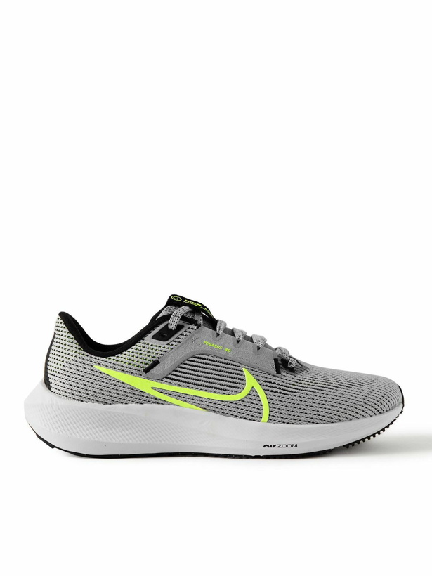 Photo: Nike Running - Air Zoom Pegasus 40 Rubber-Trimmed Mesh Running Sneakers - Gray