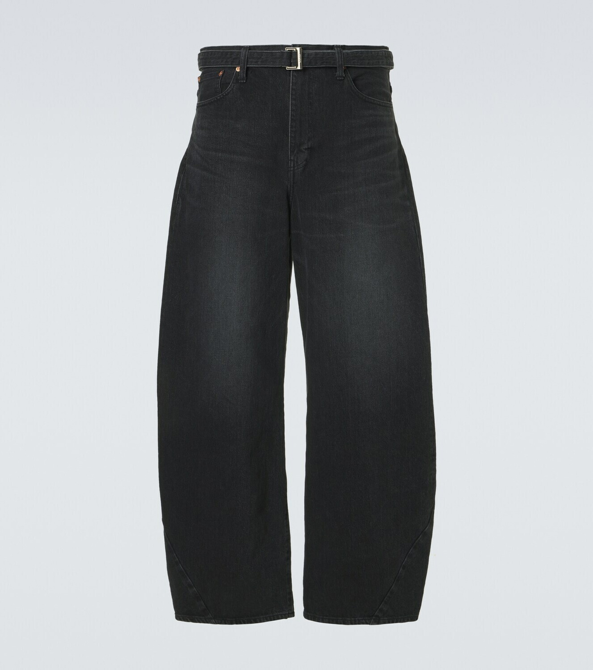 断*中様 Sacai (サカイ) BELTEED BAGGY FLAIR DEN SACAI Belted high-rise wide-leg jeans | NET-A-PORTER