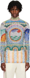 Casablanca Multicolor 'Mosaic De Damas' Long Sleeve T-Shirt