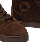 CHRISTIAN LOUBOUTIN - Louis Suede High-Top Sneakers - Brown