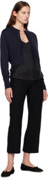 Silk Laundry Navy Cropped Cardigan
