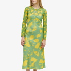 Brain Dead Women's Dot Slip Midi Dress in Lime