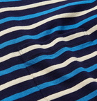 Mr P. - Striped Japenese Cotton T-Shirt - Blue