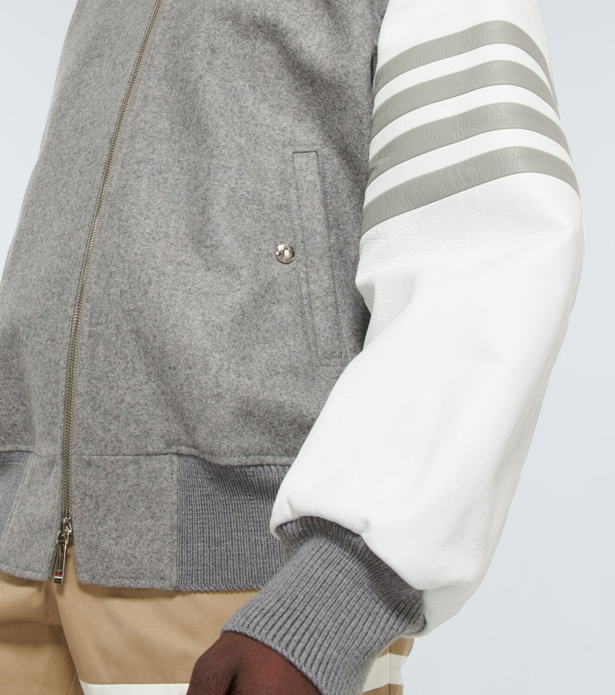 Thom Browne - Engineered stripe wool varsity jacket Thom Browne Thom Browne - Engineered stripe wool varsity jacket Thom Browne