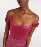Markarian Amina floral lamé corset dress