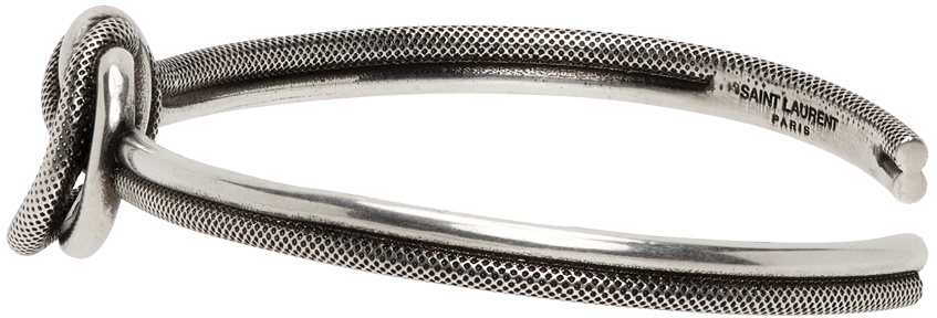 Saint Laurent Silver Knot Cuff Bracelet Saint Laurent
