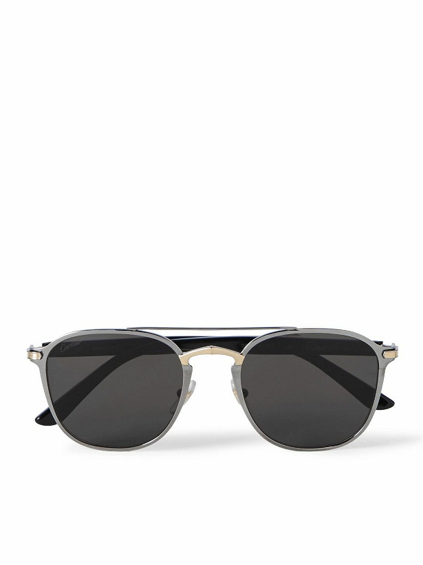 Photo: Cartier Eyewear - Aviator-Style Gunmetal, Gold-Tone and Acetate Sunglasses