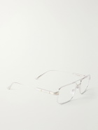 Cartier Eyewear - Santos de Cartier Aviator-Style Silver-Tone Glasses - Silver