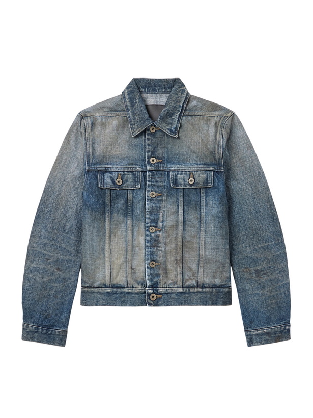 Photo: DRKSHDW by Rick Owens - Distressed Denim Trucker Jacket - Blue