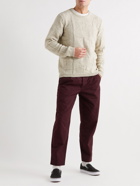 Folk - Assembly Tapered Pleated Cotton-Blend Trousers - Burgundy