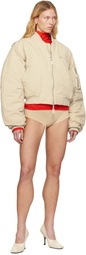 Entire Studios Beige A-4 Bomber Jacket
