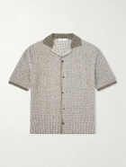 Inis Meáin - Tonnta Camp-Collar Linen, Cotton and Cashmere-Blend Shirt - Green