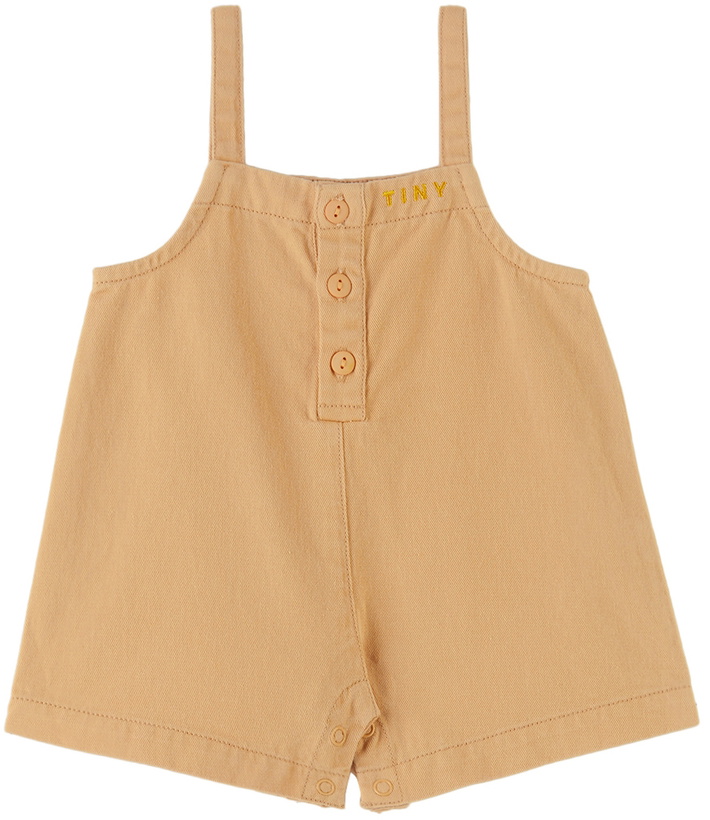 Photo: TINYCOTTONS Baby Orange Denim Dungarees