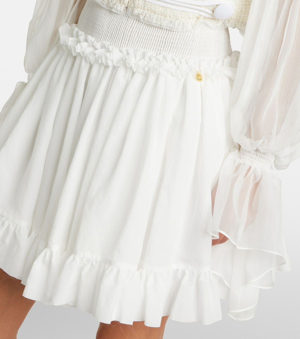 Balmain Ruffled poplin miniskirt