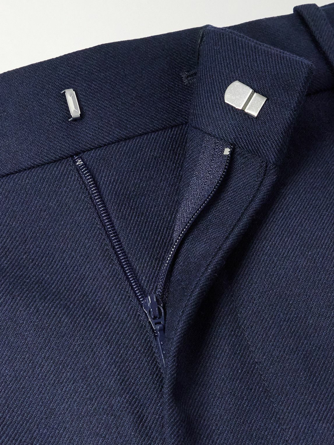 LOEWE - Wide-Leg Pleated Wool-Twill Trousers - Blue Loewe