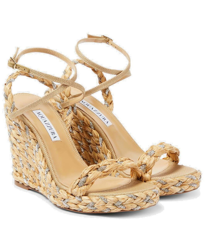 Photo: Aquazzura Costiera 120 embellished espadrille wedges