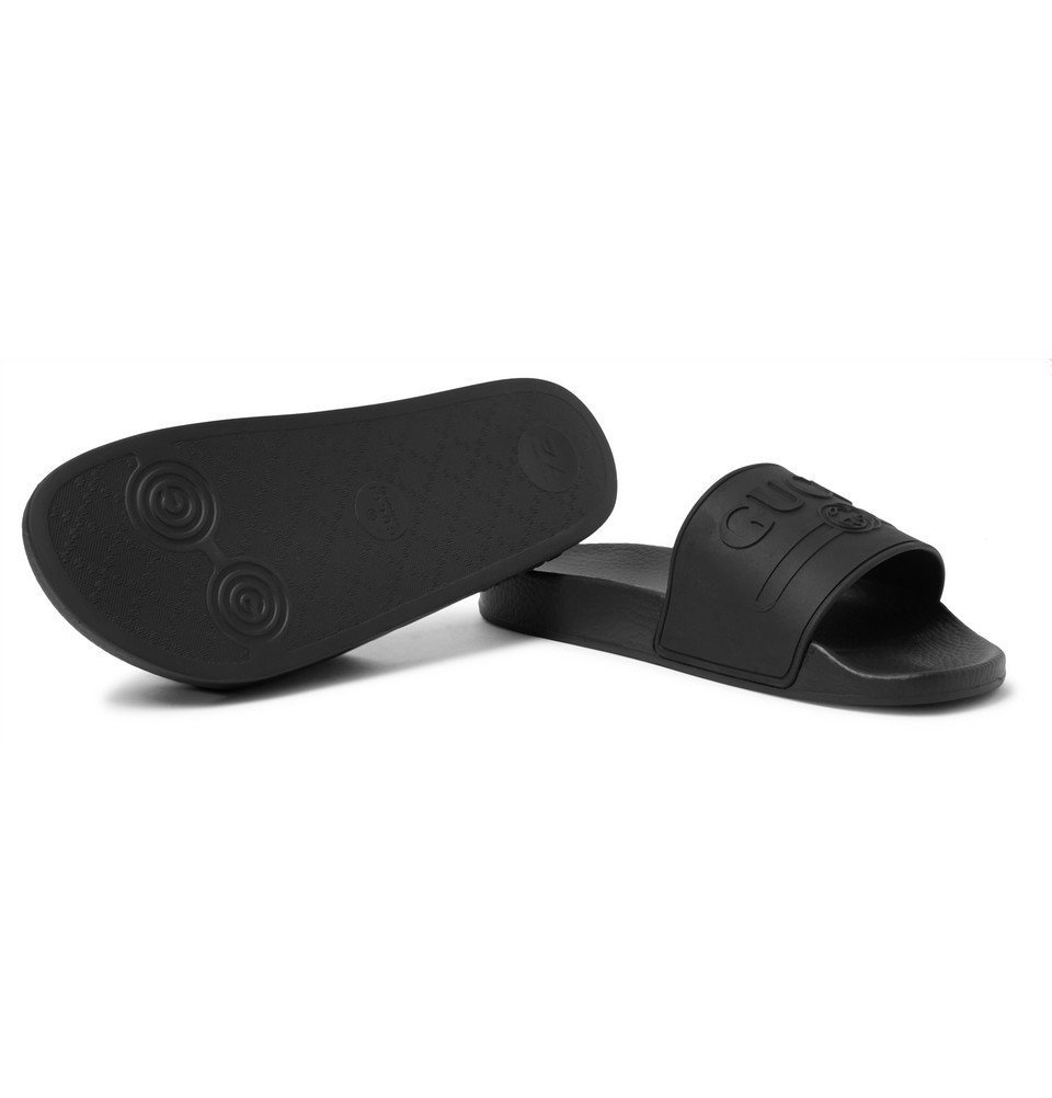 Gucci - Logo-Embossed Rubber Slides - Men - Black Gucci