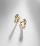 Stone and Strand Knife Edge Kite 14kt gold huggie earrings with diamonds