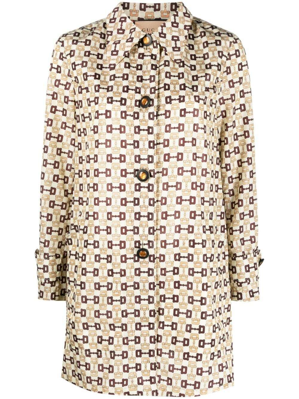 コート Gucci Gucci Horsebit Print Nylon Overcoat GUCCI - Horsebit Print Nylon Coat Gucci