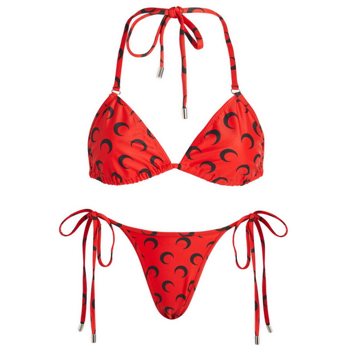 Photo: Marine Serre Women's Swimwear Jersey Bikini in Red