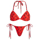 Marine Serre Women's Swimwear Jersey Bikini in Red