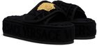 Versace Black 'Versace Allover' Slippers