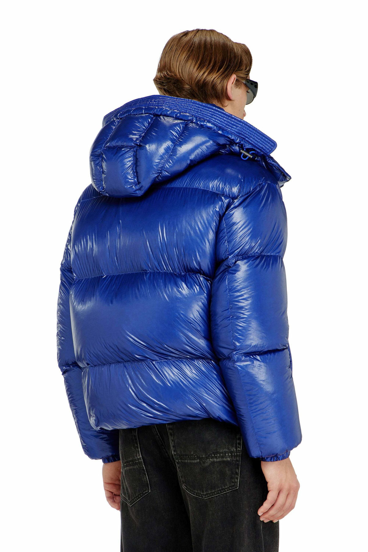 Diesel Down puffer jacket with detachable hood - Winter Jackets Mens in Blue