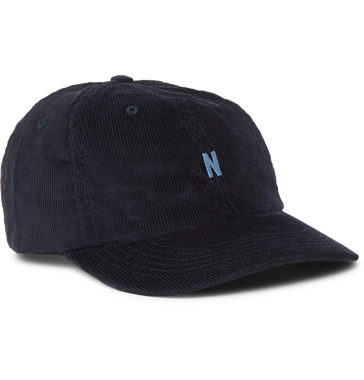 Photo: Norse Projects - Logo-Embroidered Cotton-Corduroy Baseball Cap - Blue