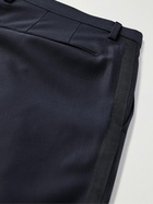 Boglioli - Slim-Fit Satin-Trimmed Wool-Blend Tuxedo Trousers - Blue