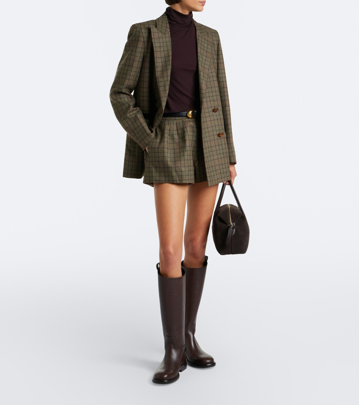 Blazé Milano Tinker checked wool and cashmere shorts