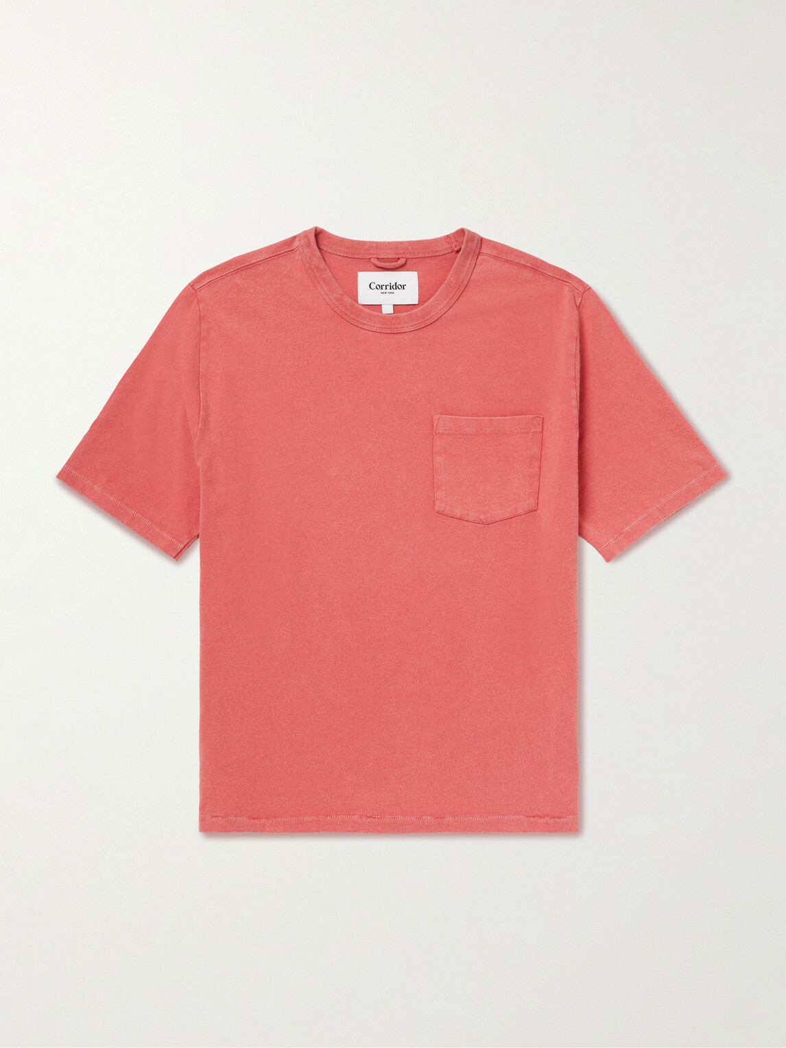 Corridor - Garment-Dyed Cotton-Jersey T-Shirt - Red