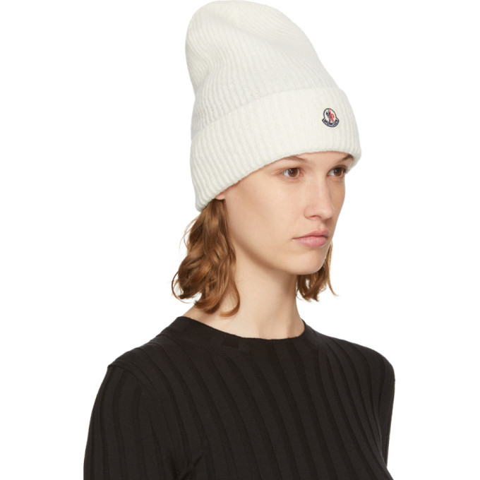 Moncler Logo-patch Wool Beanie in Green for Men