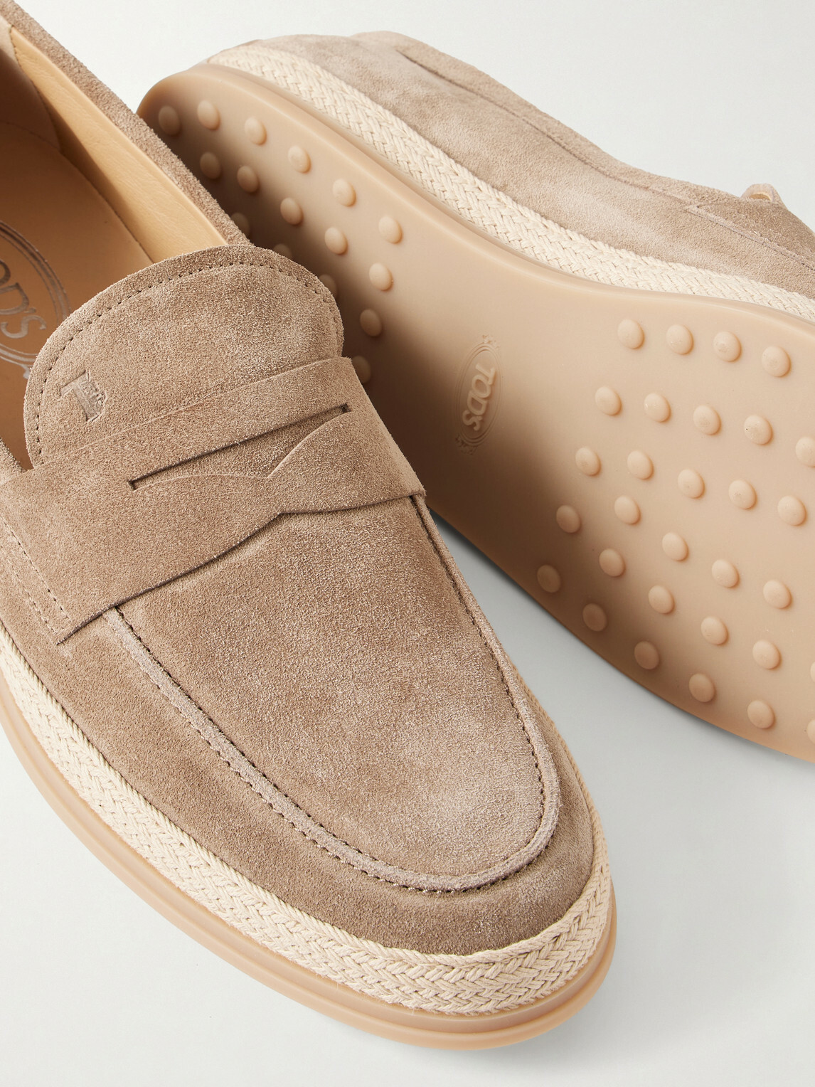 Tod's - Suede Espadrilles - Neutrals