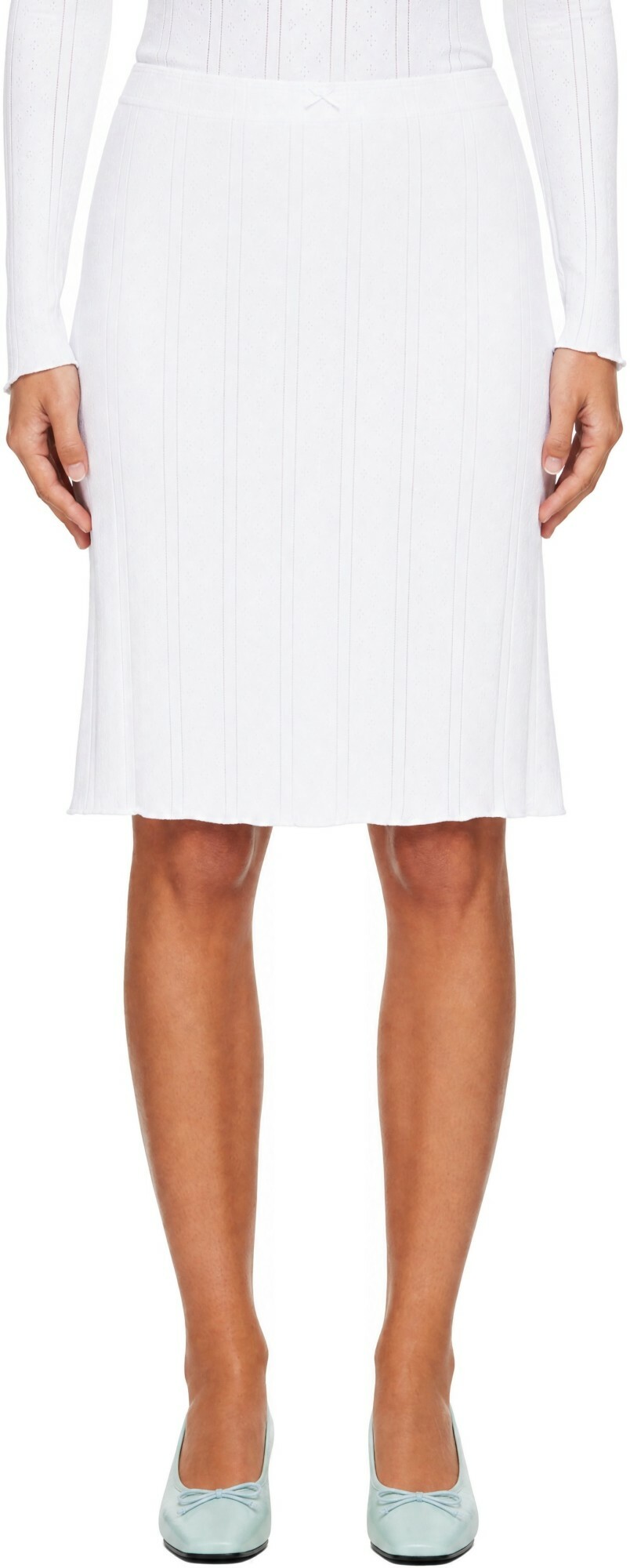 Cou Cou White 'The Slip' Midi Skirt