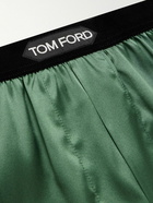 TOM FORD - Stretch-Silk Satin Boxers - Green